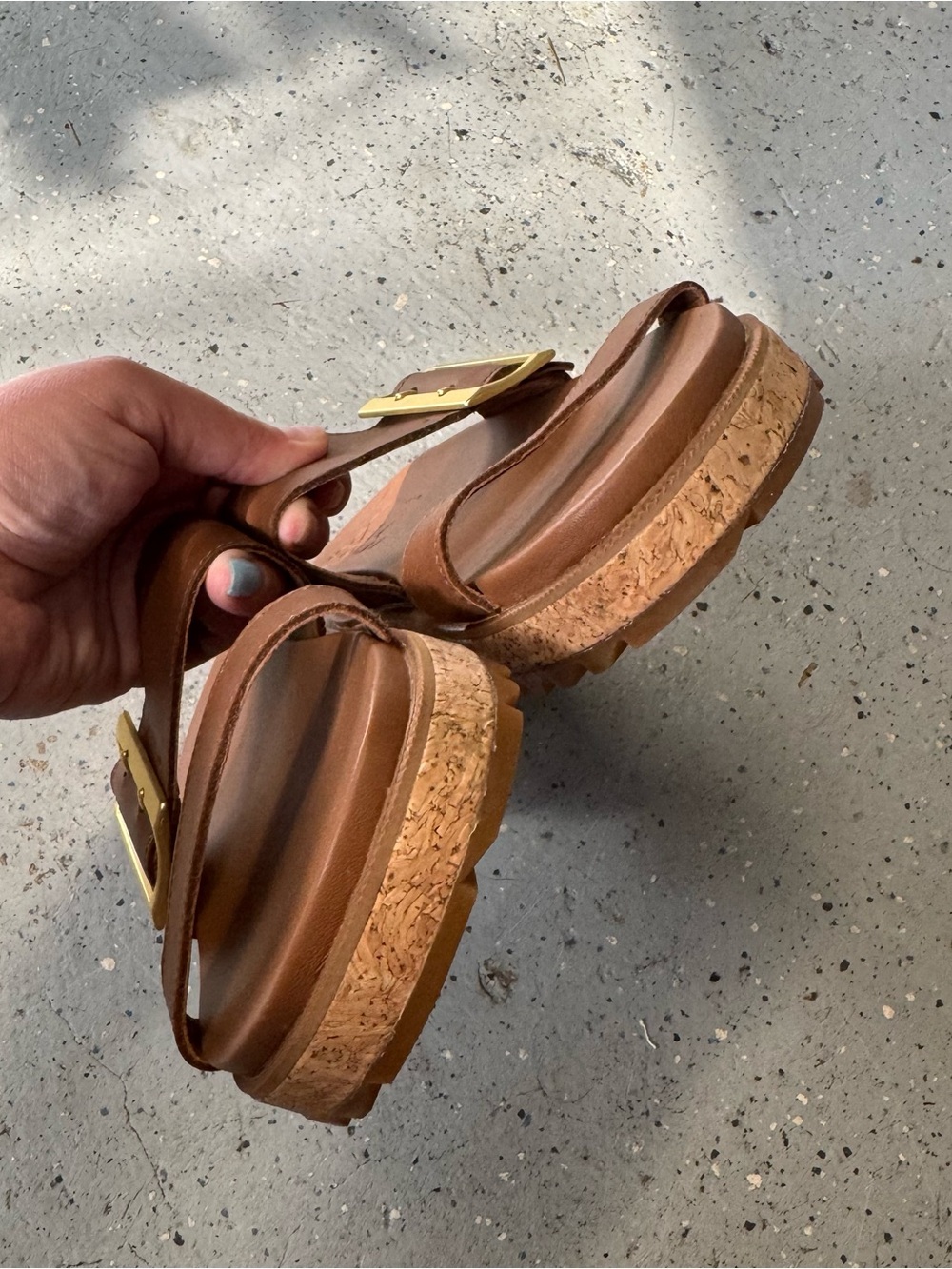 Sorel Roaming Buckle Slide sandals brown leather - Picture 4 of 8